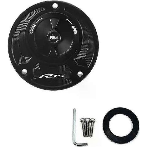 For Yamaha Yzf R1m R1 R3 R15v3 R15m R15 V4 Keyless Motorcycle Fuel Gas Tank Cap Cover Aluminum Accessories( R15 BLACK) (1/5)
