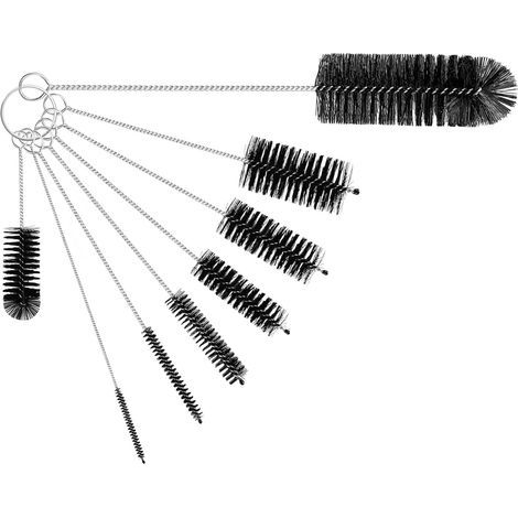 Flaschenbürste, 8er-Set Nylon-Reinigungsbürsten für Strohhalme und Schläuche, für Flaschen mit schmalem Hals, Babyflaschen, Gläser und Teekannenausgüsse (Schwarz) (1/5)