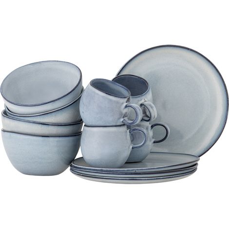 Bloomingville - Sandrine Breakfast Set - Blue - Stoneware
