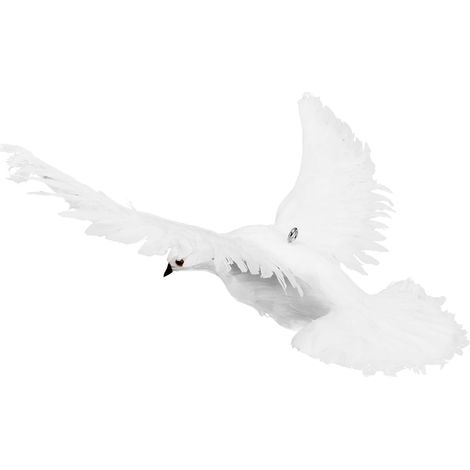 Statue de Colombe Artificielle en Résine Plumage Décoration D’Oiseau Réaliste 17X26 CM Pigeon Décoratif pour Jardin et Mariage Fausse Colombe Volante pour Extérieur (1/5)