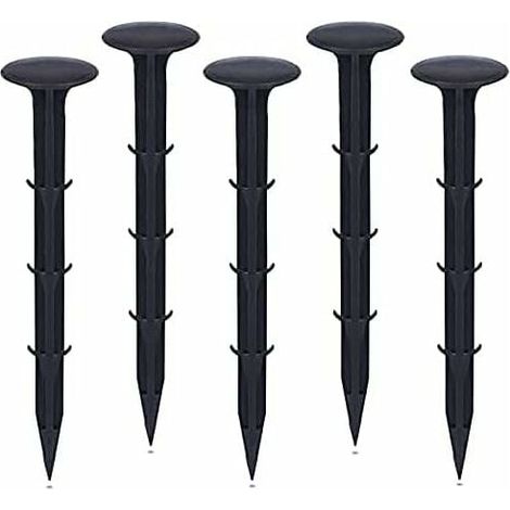 Plastique Piquets de Fixation de Jardin,pour Jardin pour la Fixation des Tissus Anti Mauvaises Herbes Protection Contre Les UV (200 pièces, Noir) (1/5)