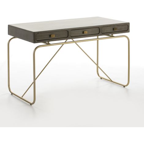 Office 120x60x76 Gold Metall / Holz Mindi Grey Schrank / Nachttische Alle Stile, um zu Hause eine Note zu verleihen (1/2)