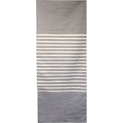 Tapis Indien en Coton - 70x170cm - Gris- Vendu par 1 (1/4)