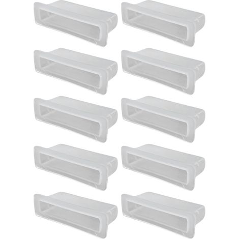 10x Embout support de latte encastrable 48 x 8 mm en plastique pour sommier cadre bois Embout lit Meuble Fixation à mortaiser, Blanc (1/5)