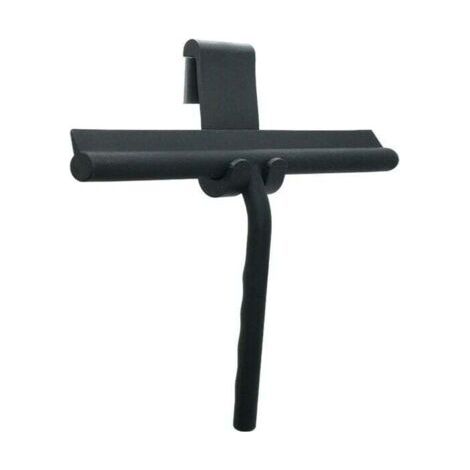 Essuie-glace en silicone pour douche, salle de bain, miroir, verre, nettoyage du carrelage (noir moyen 28 cm)