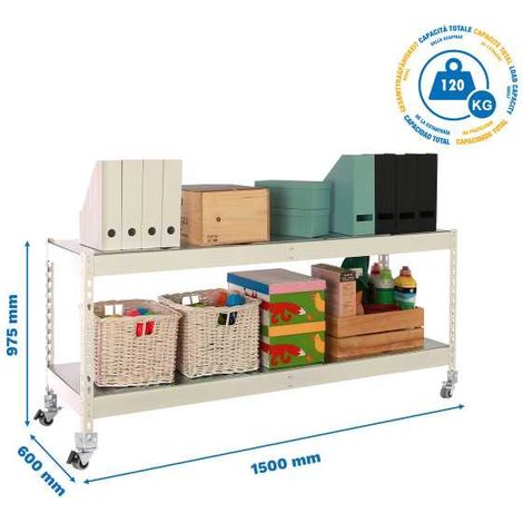 Estanteria 975x1500x600 ECOFORTE MOB. 1506/2 METAL 900 BLANCO/GALVA marca SIMONRACK (1/2)