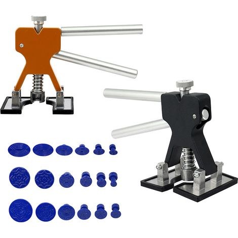 Outil Débosselage sans Peinture Kit Débosselage Carrosserie avec Pistolet à Colle,Doré Dent Extracteur,pour Voiture,Réfrigérateur,Moto Corps,Porte (1/4)