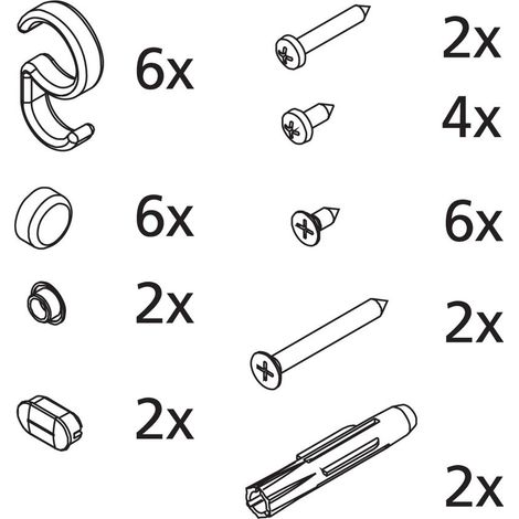 Kermi Kleinteilset Stabilisierung ZBIN025, Silber Mattglanz/Weiß, 2505557