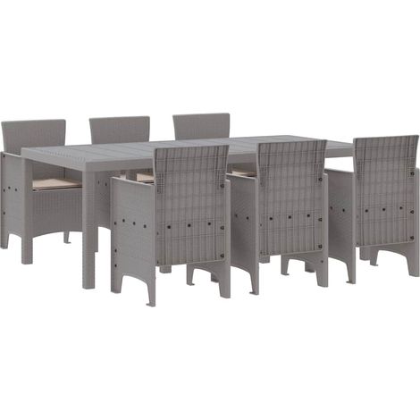 Maison Exclusive - Garten Essgruppe 7 pcs Hellgrau Polypropylen