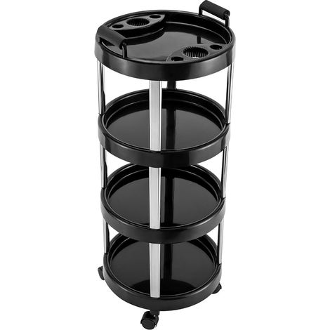 Chariot de coiffure, 4 niveaux, en plastique, avec 4 roues, pour salon de beauté SPA (1/5)