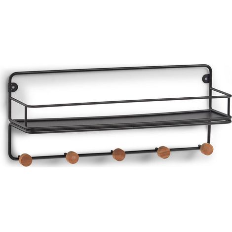 Regal aus Metall mit Holzhaken