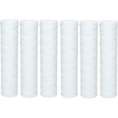 Lot de 6 cartouches sédiment bobinées 25 cm – Filtration 50 microns – Pour osmose inverse et filtration des particules (1/4)