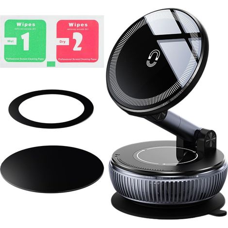 Support Telephone Voiture Magsafe, Porte Telephone Voiture Aimanté- [20xN52 Aimants]- 3 Axes Pliables, Universelle Porte Telephone Aimanté 360°Rotation (1/5)