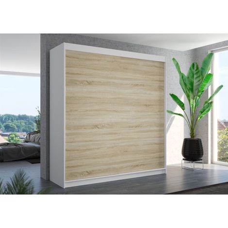 Schiebetürenschrank Schrank Nr.425 in Weiß- Sonoma matt 200x215x58 cm (1/3)