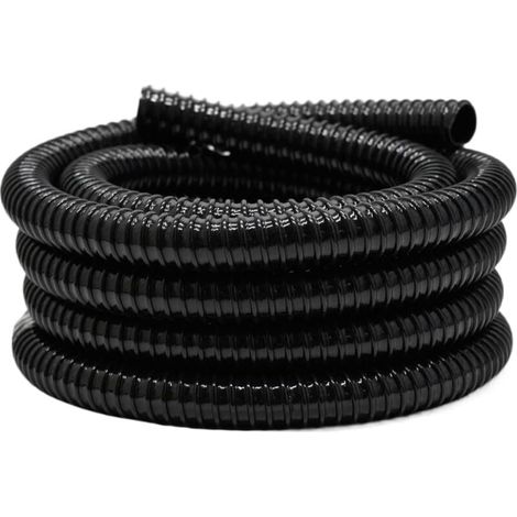 Wiltec Tuyau d'aspiration noir - 5 m / Ø 25 mm (1") / 180 g/m - avec Spirale de renforcem (1/4)
