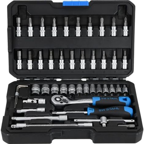 Chiavi e bussole sw-stahl 07748l finitura cromo custodia organizzata 48 pz (1/4)