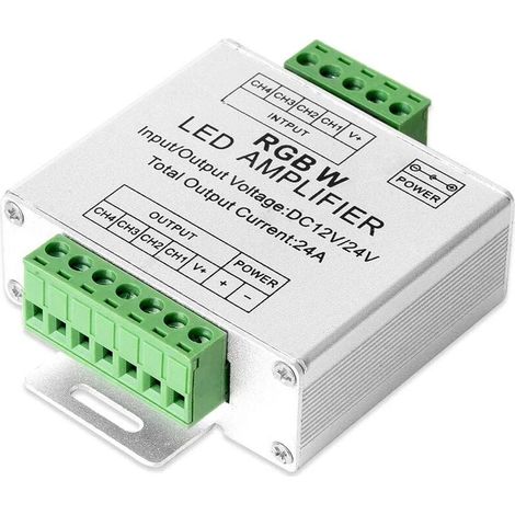 Controlador amplificador de tira LED RGB/RGBW 5050 que funciona con tiras 5050SMD de 4 pines/5 pines CC 12 V/CC 24 V (1/5)