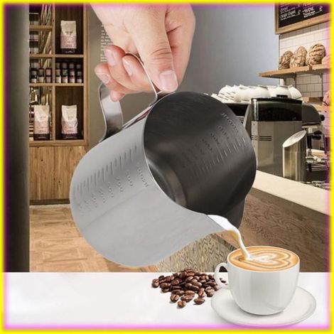 Keenso Milchaufschäumkännchen, Messbecher aus Edelstahl, Kaffeekännchen, Milchaufschäumkännchen, Tischkännchenspender (1/5)