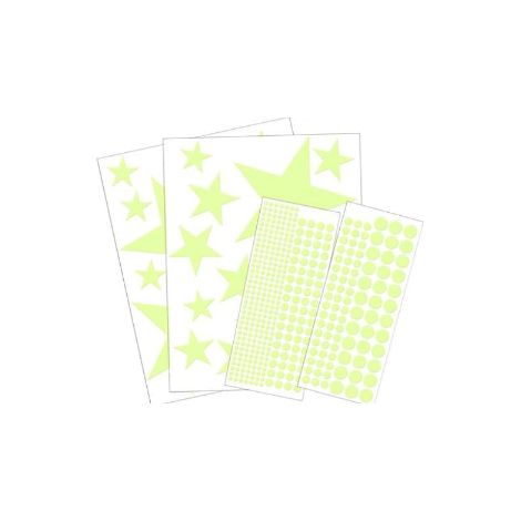 Sticker Murale Phosphorescente - Etoile Lune Point - Pour Chambre Enfant - 435 Pièces - PVC - 30 cm Lune (1/5)