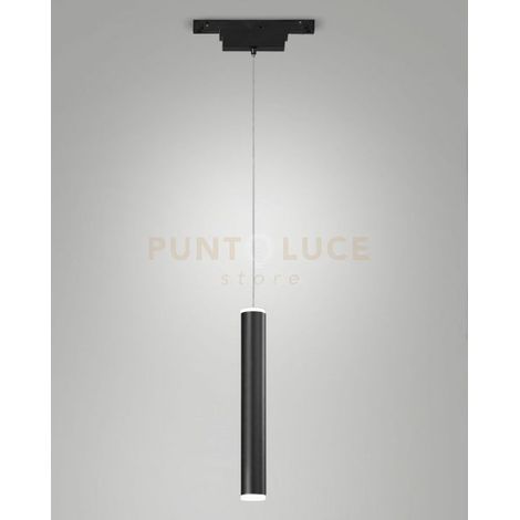 SOSPENSIONE NERA CILINDRICA PER SERIE ERMES LED 3000K 720LM 7,5W DIMMERABILE PUSH