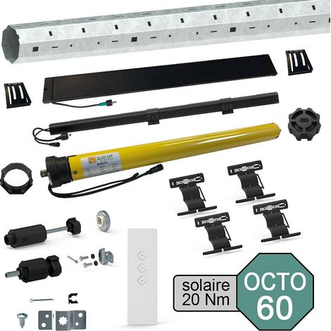Solarbetriebener Funkantriebssatz für Rollladen 40 kg - OCTO Rohr Ø 60 mm - 20 Nm