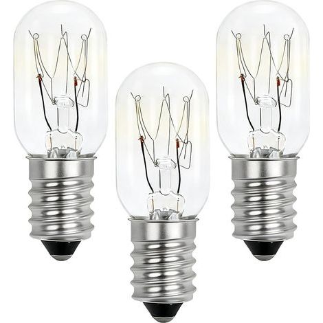 Lot de 3 Ampoule Frigo Dimmable E14 15 W T20 Blanc Chaud 2700K 70LM Ampoule Lampe de Sel T20 Lampes de Frigo Ampoule Hotte Aspirante pour Chaud 20 mm (1/4)