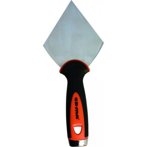 Edma – Couteau à enduire inox poli pour zones difficiles d'accès – Manche bi-matière – Longueur lame 30cm – SKU 167055