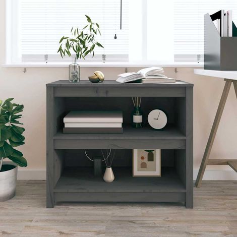 vidaXL Estantería madera maciza de pino gris 80x35x68 cm (1/5)