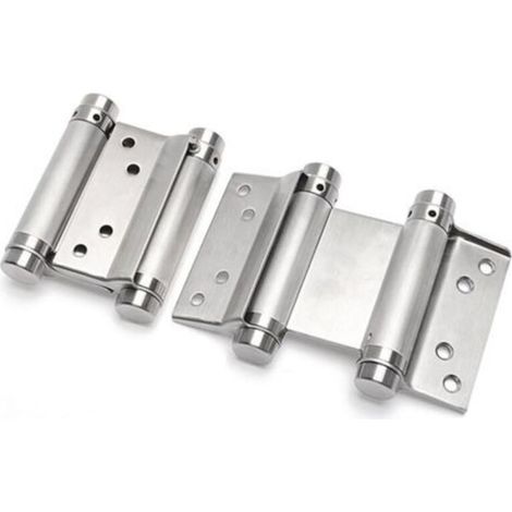 2x paire charnière paumelle portes va-et-vient ressort double action acier inoxydable saloon western, 75 mm (Charge Jusqu'à 15kg) (1/4)