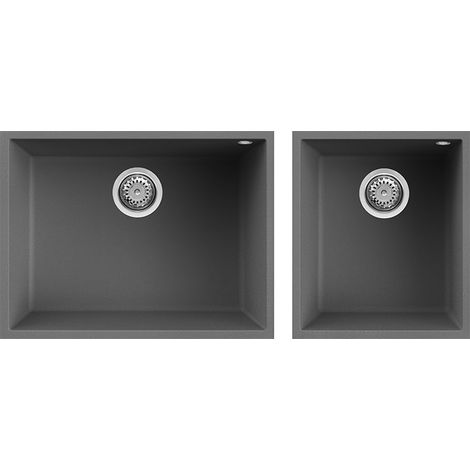 Lavello Elleci da incasso Quadra 210 Sottotop Keratek Plus Grigio Dark Grey LKQ21099BSO (1/2)