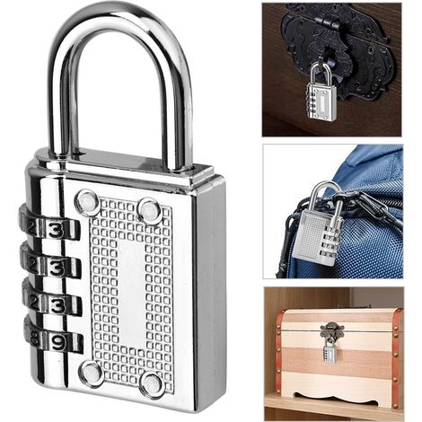Coffre-fort à code 4 chiffres pour vestiaire sportif (Argent) (1/5)