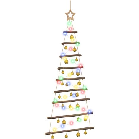Hängender Weihnachtsbaum mit Kugeln 120 cm 50 LEDs Mehrfarbig vidaXL (1/5)