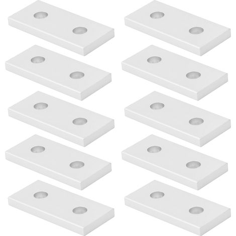 10 plaques de jonction plates en aluminium, renfort de connexion vertical, outil 2020-2 trous (1/5)