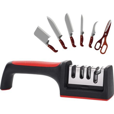 Knife Sharpener, 3-Stage Manual Knife Sharpener for Chef Knives for Home Kitchen, Precision Sharpening Tool (1/5)