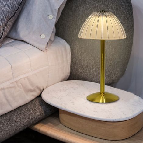 SJLERST Lampe de table LED Vintage, Luminosité ajustable Contrôle tactile Lampe de bureau en métal rechargeable pour Bar Restaurant Café (1/5)
