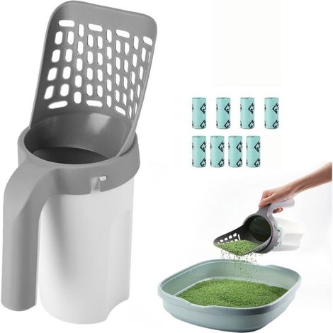 pelle à litière pour chat -pelle à litière portable pour chats -Convient pour le nettoyage quotidien -Sacs poubelles inclus (1/5)