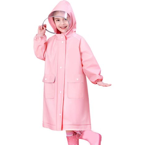 Imperméable enfant rose sakura, mignon, imperméable, léger et résistant, avec poche pour sac à dos, taille M.