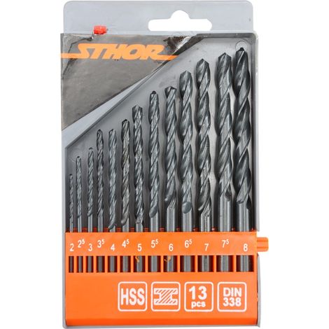 STHOR 22180 - giro conjunto broca HSS 2.0-8.0mm / 13pcs