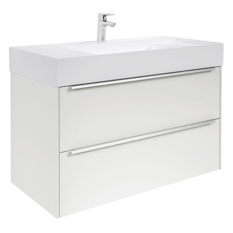 Meuble Unik INSPIRA Roca 1000mm et lavabo - Blanc brillant (1/3)
