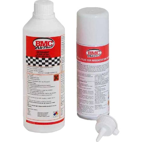 Kit de fluidos (aceites) BMC para limpieza/lavado/saturación de filtros de aire mediante pulverización (kit de lavado completo, detergente + pulverizador) (AKC) (1/2)