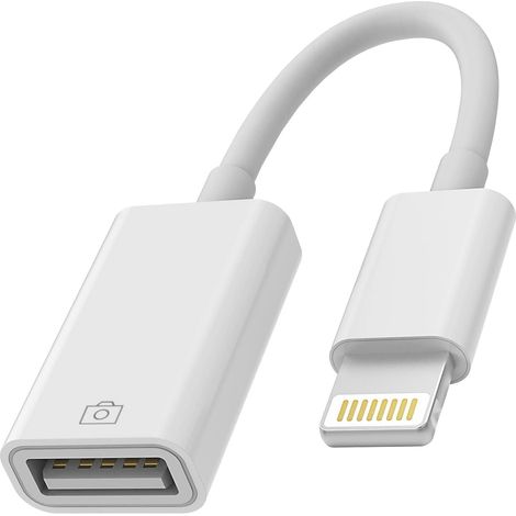 Lightning vers Jack Cable Adaptateur USB Iphone Certifié Apple MFI USB A Prise OTG Camera pour 14 13 12 11 Pro Max 7 8 Plus X Se XS XR Ipad Air 3.0 Prise Cle Convertisseur Flash Disque Stick Adapteur (1/5)