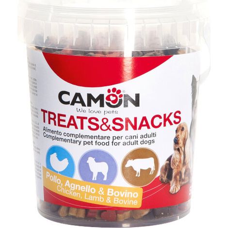 Camon Dog Snack Box Cuoricini con Pollo, Agnello e Manzo - Confezione 500 Gr - Snack