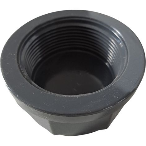 Bouchon femelle à visser 1''1/2 – Raccord PVC – Filetage entrée 1''1/2 – Fixation par vis – Pour tuyaux d'évacuation – Piscineo