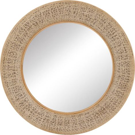 Espejo redondo Nathan, 90,5 cm de diámetro, color beige - Atmosphera créateur d'intérieur (1/3)