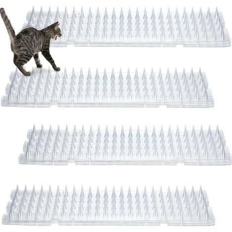 Confezione da 12 tappetini repellenti per cani e gatti con punte per tenere i cani lontani dai ripiani, repellente per animali domestici per piante da interno ed esterno, finestre (42 x 8,4 cm, traspa