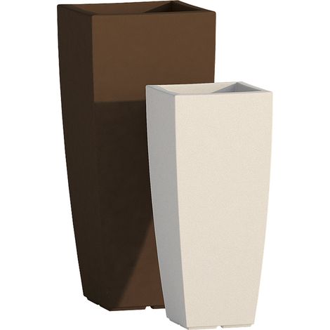 Hohe quadratische Vase Cromia Square aus harz 'Made in Italy -Braun / 70 cm (1/5)