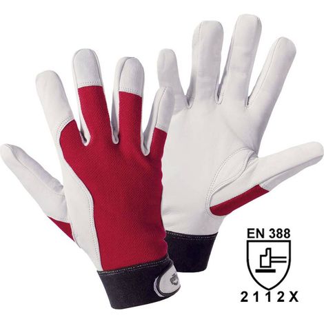 L+D 1 paio di guanti Griffy rosso/naturale taglia 9 - 1706-9 (1/5)