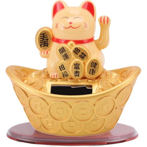 chat porte bonheur à énergie solaire symbole de richesse et (1/5)