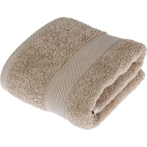 HOMESCAPES Frottee Handtuch 100% Baumwolle beige