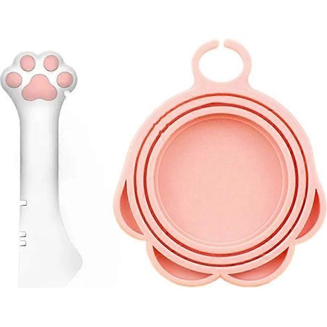 Cuillère multifonctionnelle pour animaux de compagnie, cuillère à mélanger les aliments avec joint en silicone pour le stockage des aliments pour animaux. (1/5)